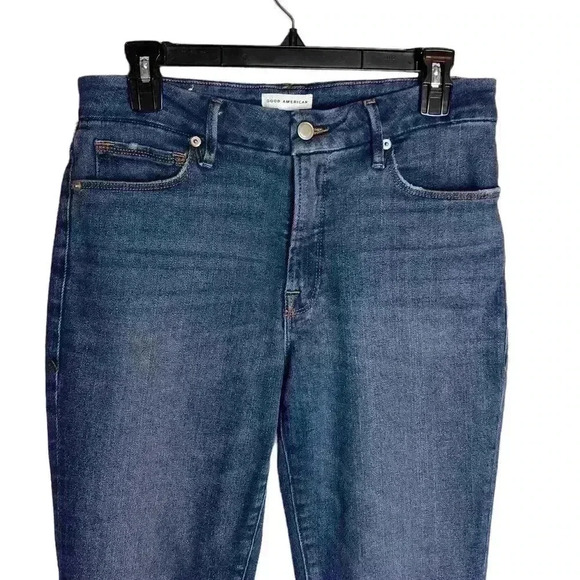 GOOD American Good Straight Legs  Raw Hem High Waist Jeans Size 4/27 - Picture 3 of 10